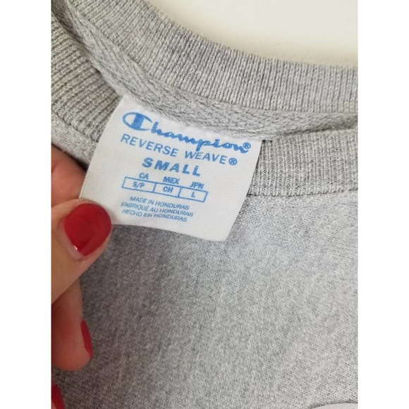 Vintage‎ Champion Reverse Weave Sweatshirt Women Small Gray Pullover Logo Crew - Picture 4 of 8